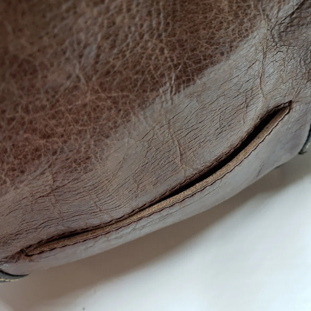 The Sak Deena Leather Crossbody Hobo Bag Foldover Multi Texture Shimmer - Picture 7 of 16